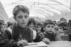 Syrian IDP children in school (Atmeh, Syria)